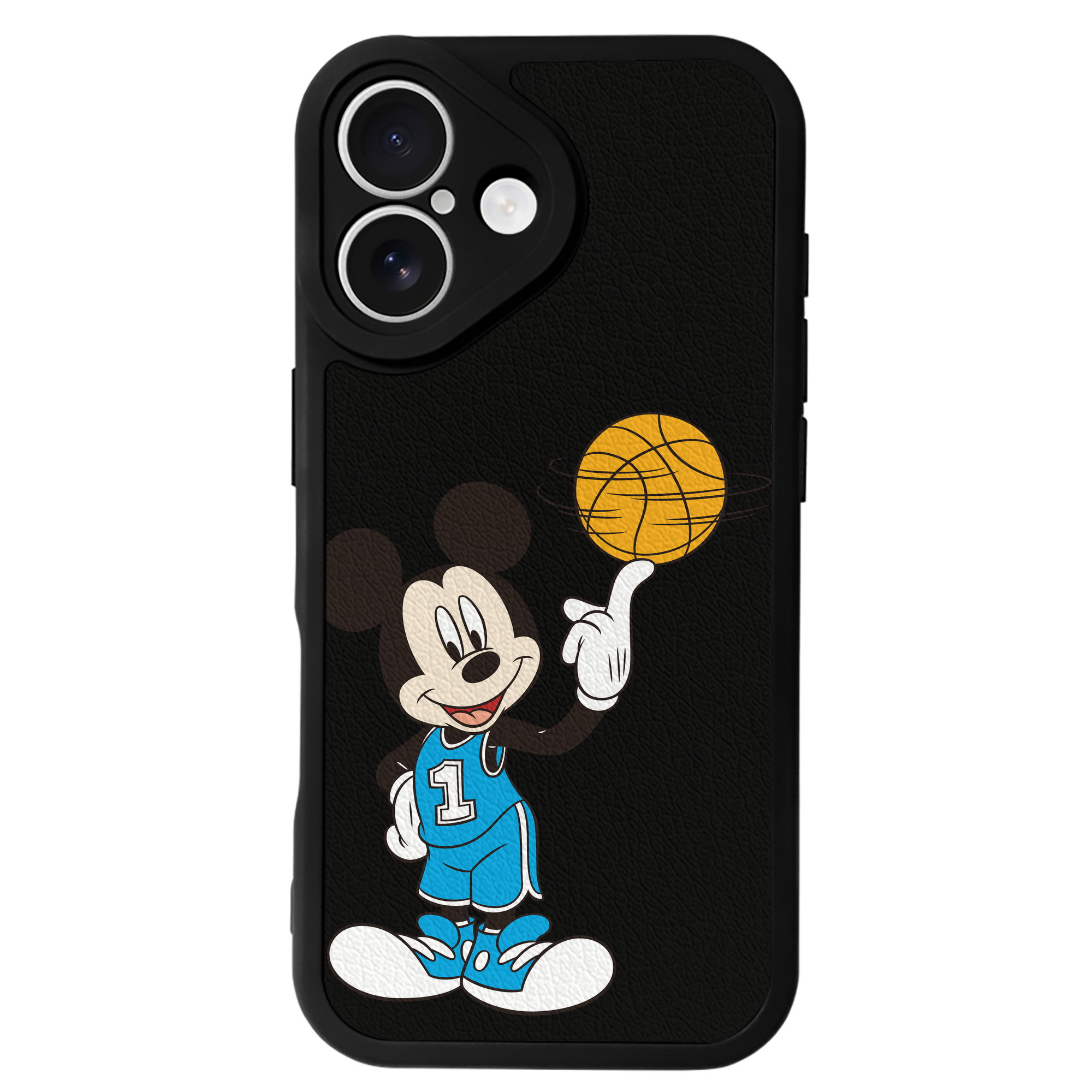 （画像用） ミッキーマウス Mickey Mouse 【iPhone 16シリーズ対応】シリコンスマホケース（レザー調） 材質：シリコン